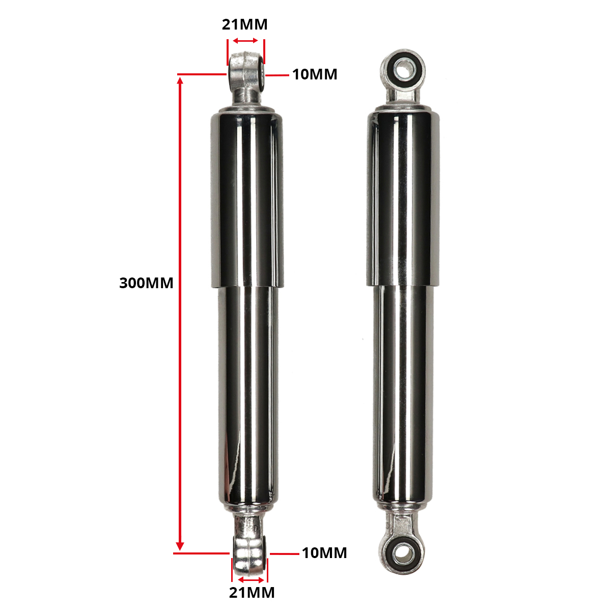 Schokbrekerset Dmp Custom 300mm Chroom Camino, Citta, Tomos, Puch Maxi - Afbeelding 5