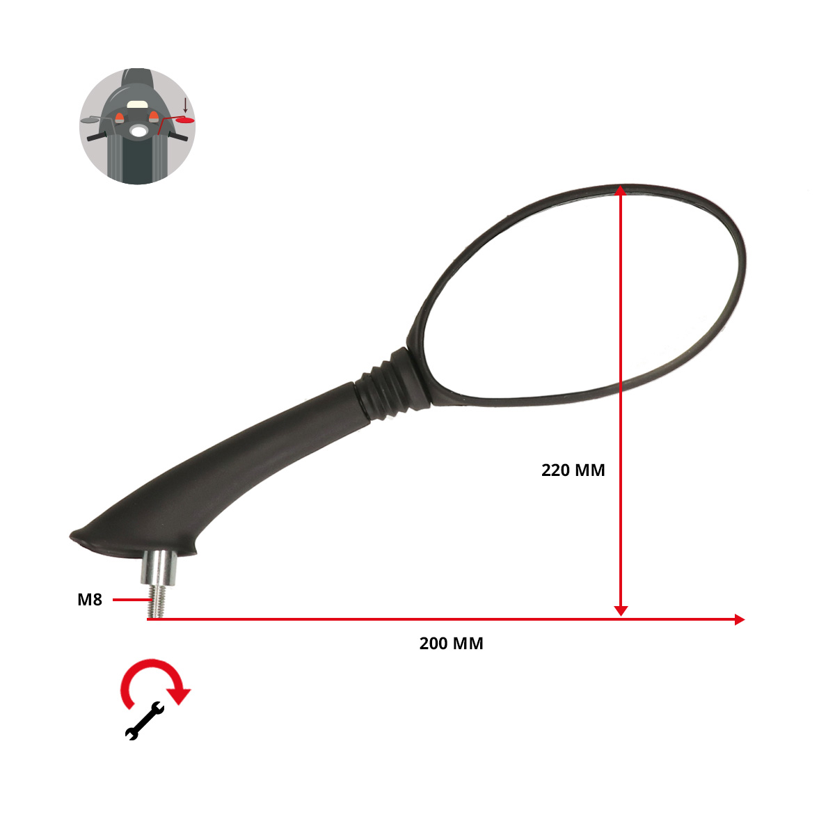 Spiegel Piaggio Origineel Rechts Fly Cm027005 - Afbeelding 5