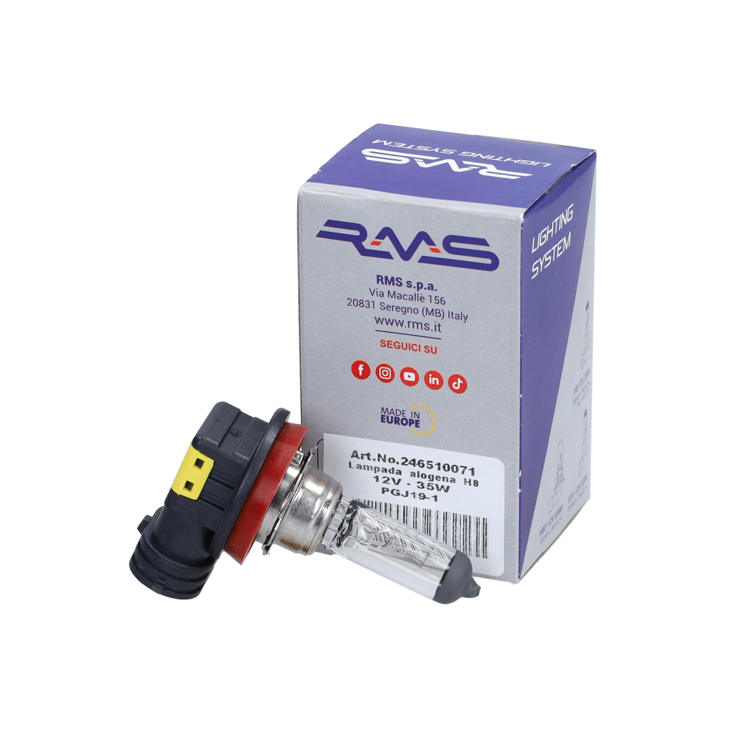 Lamp 12V halogeen 35W H8 1pcs Gilera, Runner Pro, Malaguti, F12R LC 246510071 - Afbeelding 4