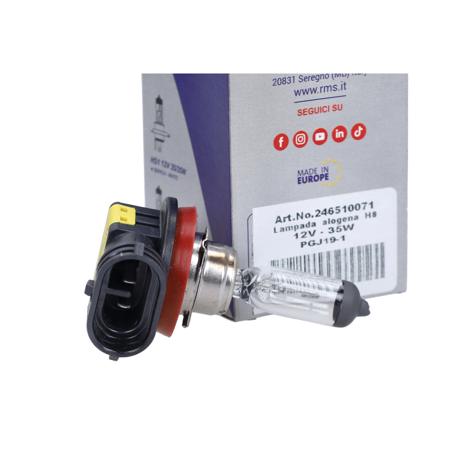 Lamp 12V halogeen 35W H8 1pcs Gilera, Runner Pro, Malaguti, F12R LC 246510071 - Afbeelding 3