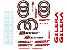 Stickerset compleet wit/rood/zwart 50/125/180 SP 2-takt 20-delig Gilera Runner