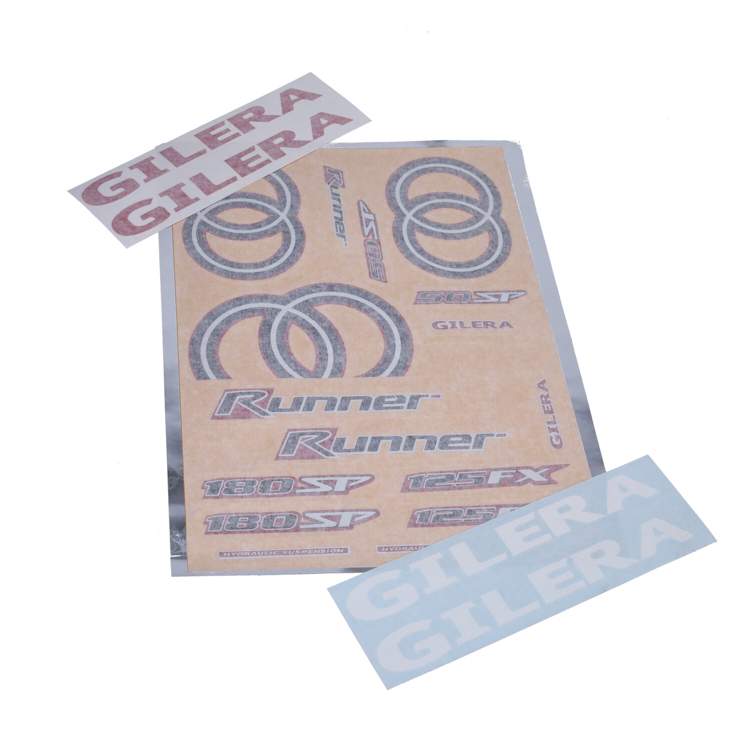 Stickerset compleet wit/rood/zwart 50/125/180 SP 2-takt 20-delig Gilera Runner - Afbeelding 5