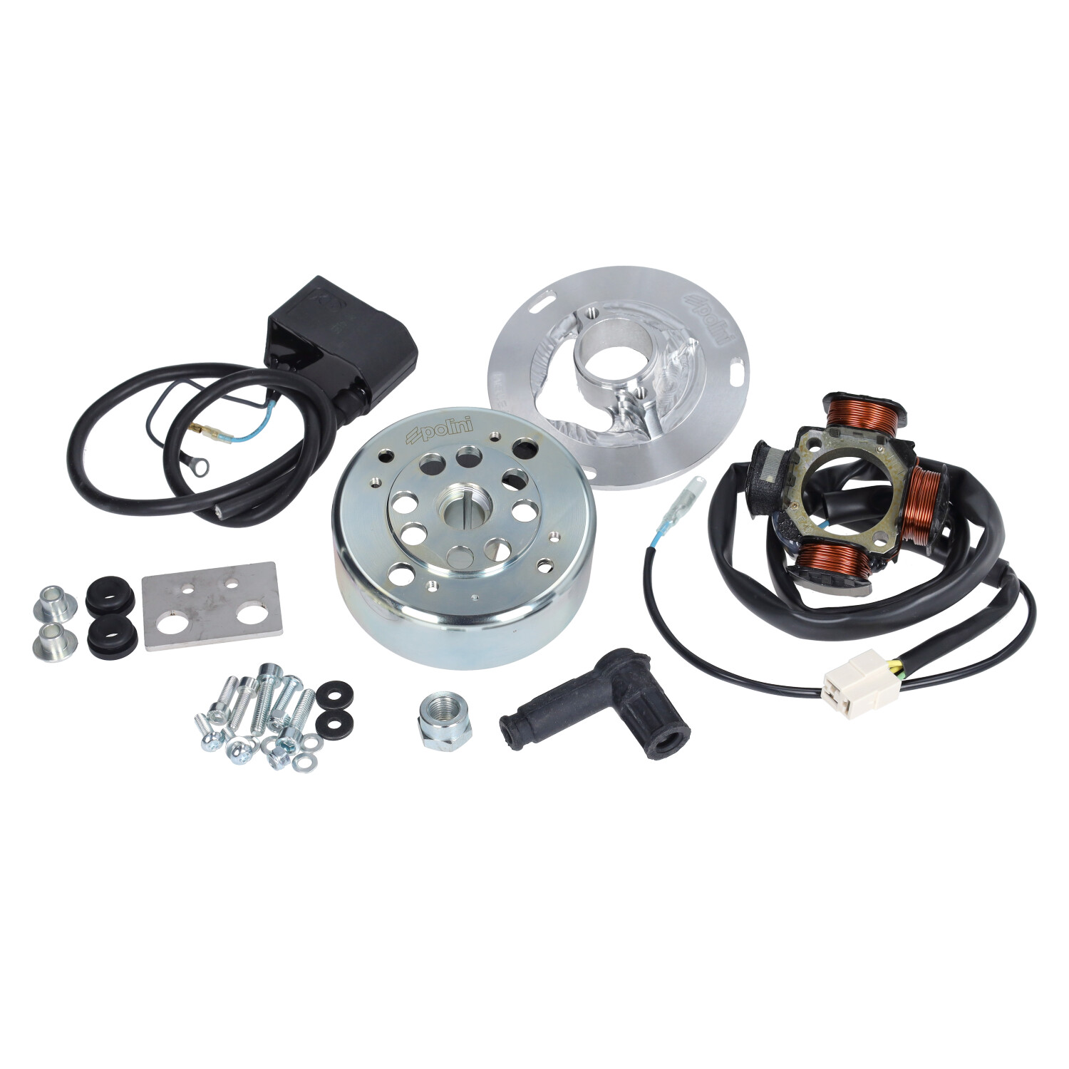 Ontsteking+vliegwiel Polini + Bobine Snel 2t Hexagon 125/150, Runner 125cc, Runner 180cc 171.0565