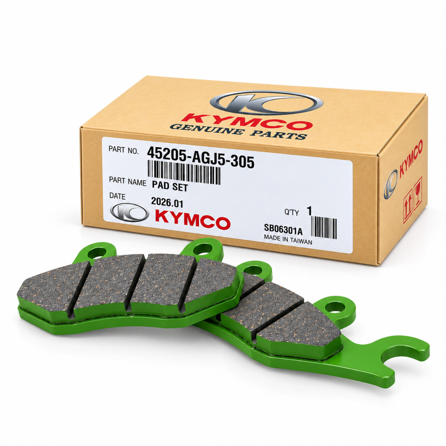 Remblokset Kymco origineel linksvoor AK550i, CV3 45205-AGJ5-305 - Afbeelding 2