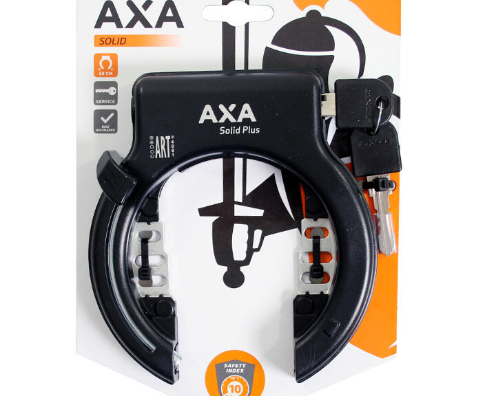 Ringslot Axa Solid Plus Retractable met uitneembare sleutel - zwart (op kaart)