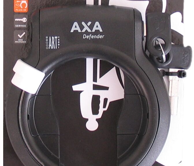 Ringslot Axa Defender Anniversary edition - zwart met witte knop