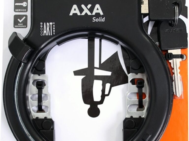 Ringslot Axa Solid Plus - met spatbordbevestiging - zwart (op kaart)
