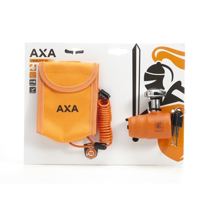 Schijfremslot Axa Pro Block ø16mm - oranje (op kaart) - Afbeelding 4