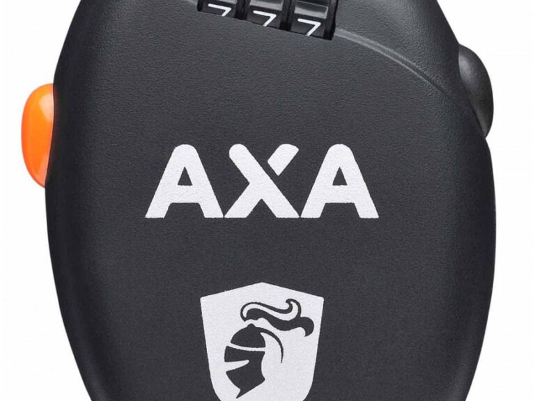Kabelslot Axa Roll met oprolbare staalkabel 75 /1.6 mm met cijfercode - zwart