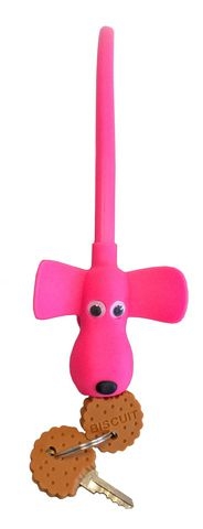 PexKids kabelslot Flappie de waakhond met 2 sleutelkoekjes - ø10 mm x 58 cm - roze - Afbeelding 2
