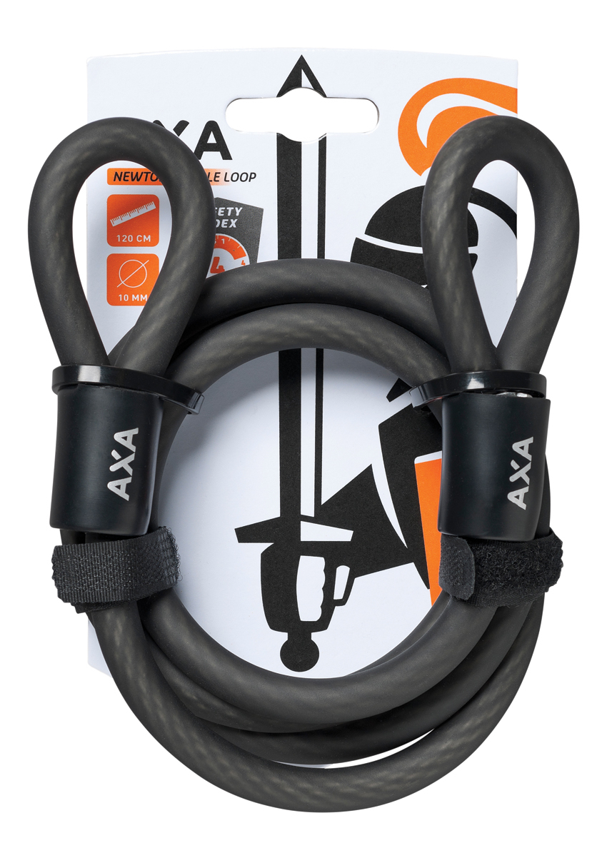 Slotkabel Axa Double Loop 120/10 - zwart - Afbeelding 3