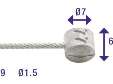 Rem binnenkabel Elvedes 2250mm RVS ø1,5mm Weinmann tonnippel (100 stuks in doos)