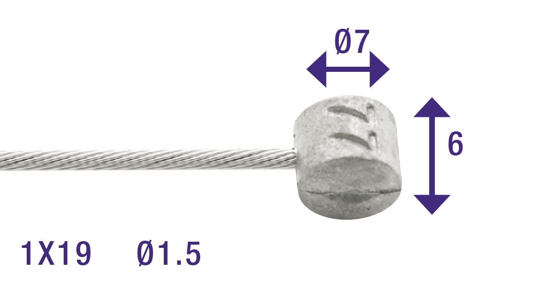 Rem binnenkabel Elvedes 2250mm RVS Slick ø1,5mm T-nippel (op kaart) - Afbeelding 3