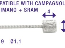 Schakel binnenkabel Elvedes 2250mm RVS Ø1,1mm N-nippel Ø4 × 4 (100 stuks) - Zilver