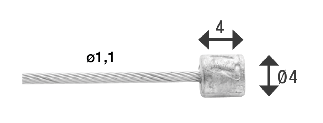 Schakel binnenkabel Elvedes 2250mm RVS Slick ø1,1mm N-nippel (100 stuks) - Zilver - Afbeelding 2
