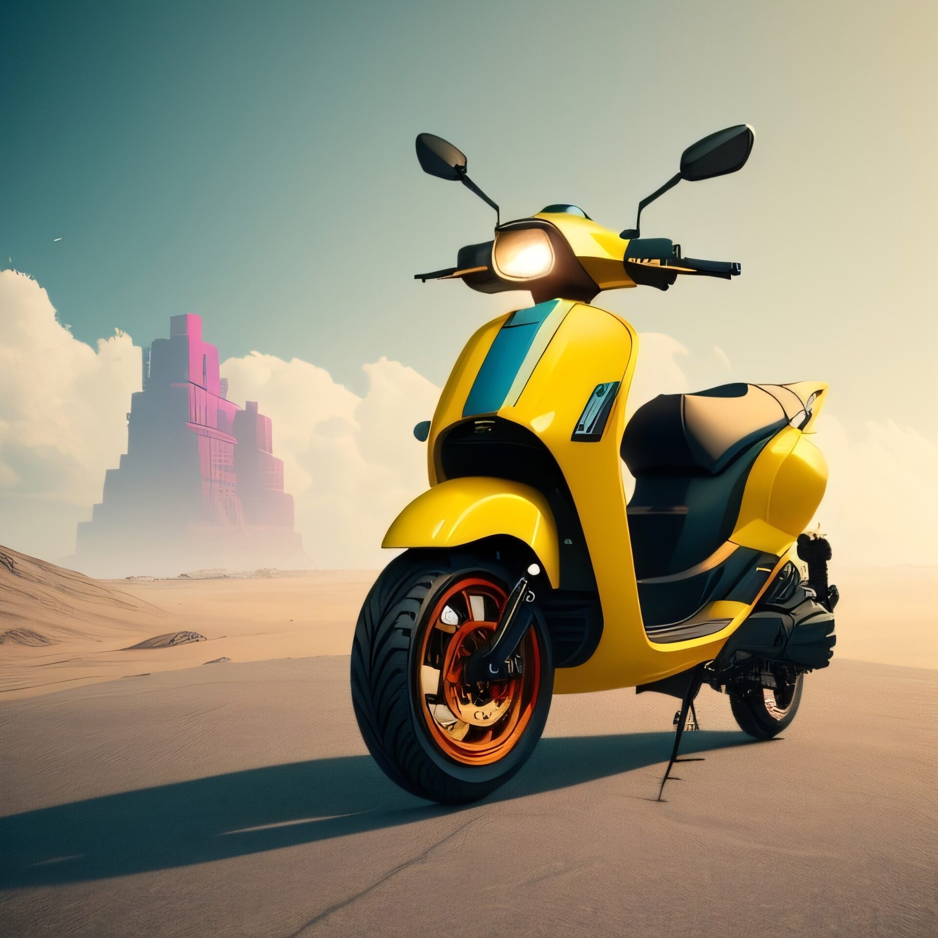 Scooter Geel futuristic