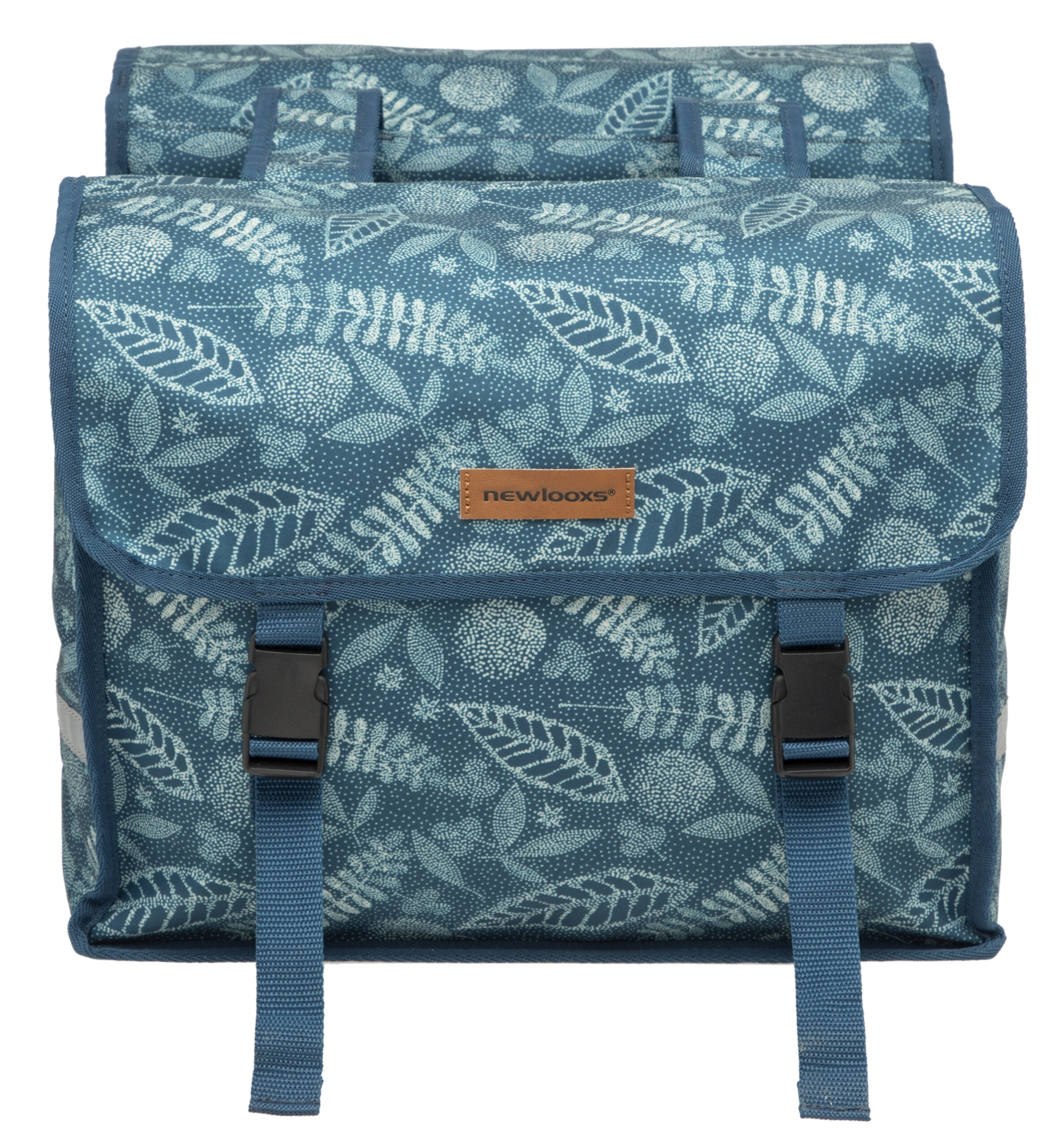 Dubbele fietstas New Looxs Fiori Double 30 liter 37 x 12,5 x 33 cm (2x) - forest blue - Afbeelding 2
