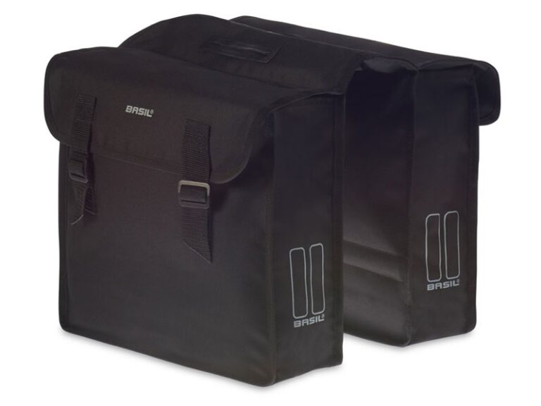 Dubbele fietstas Basil Mara 26 liter 33 x 11 x 30 cm - zwart