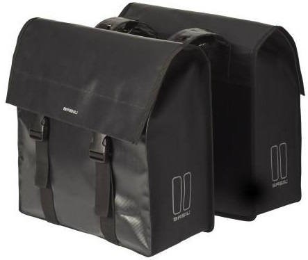 Dubbele fietstas Basil Urban Load 48 liter 41 x 18 x 46 cm - zwart reflective