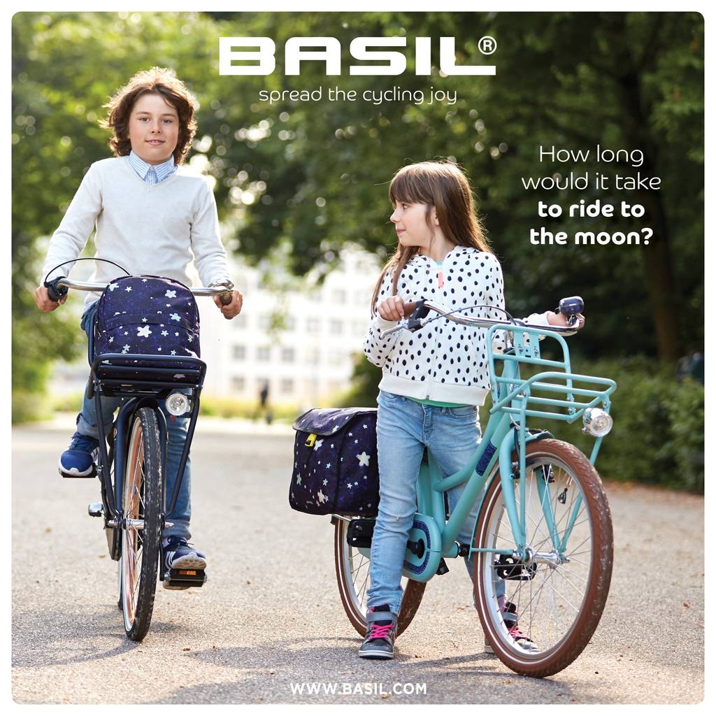 Dubbele fietstas Basil Stardust voor kinderfiets 20 liter 32 x 15 x 34 cm - nightshade - Afbeelding 2