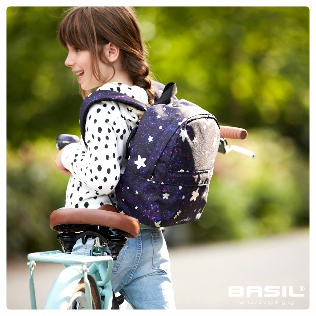Dubbele fietstas Basil Stardust voor kinderfiets 20 liter 32 x 15 x 34 cm - nightshade - Afbeelding 5