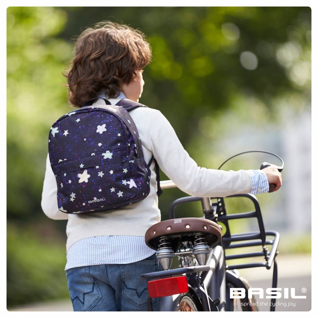 Dubbele fietstas Basil Stardust voor kinderfiets 20 liter 32 x 15 x 34 cm - nightshade - Afbeelding 3