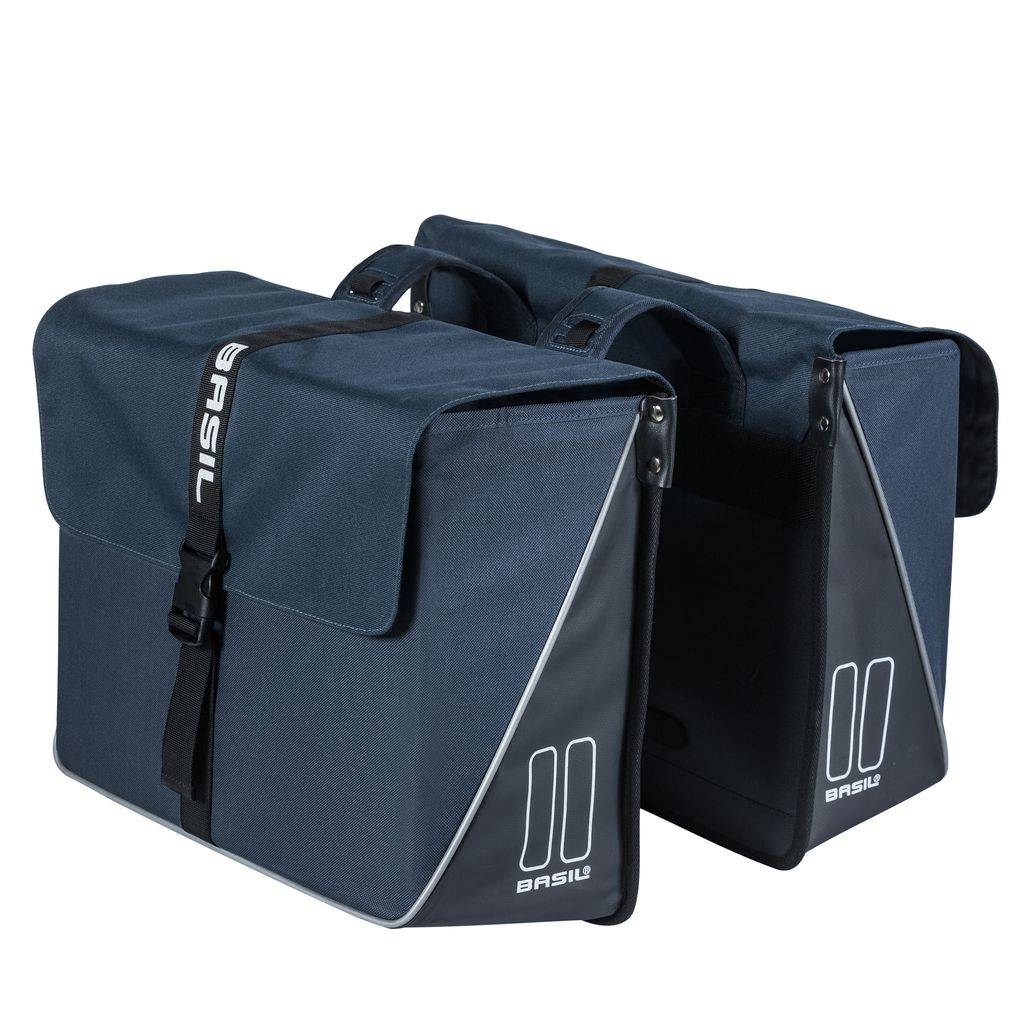 Dubbele fietstas Basil Forte 35 liter 41 x 15 x 34 cm - marineblauw / zwart - Afbeelding 2