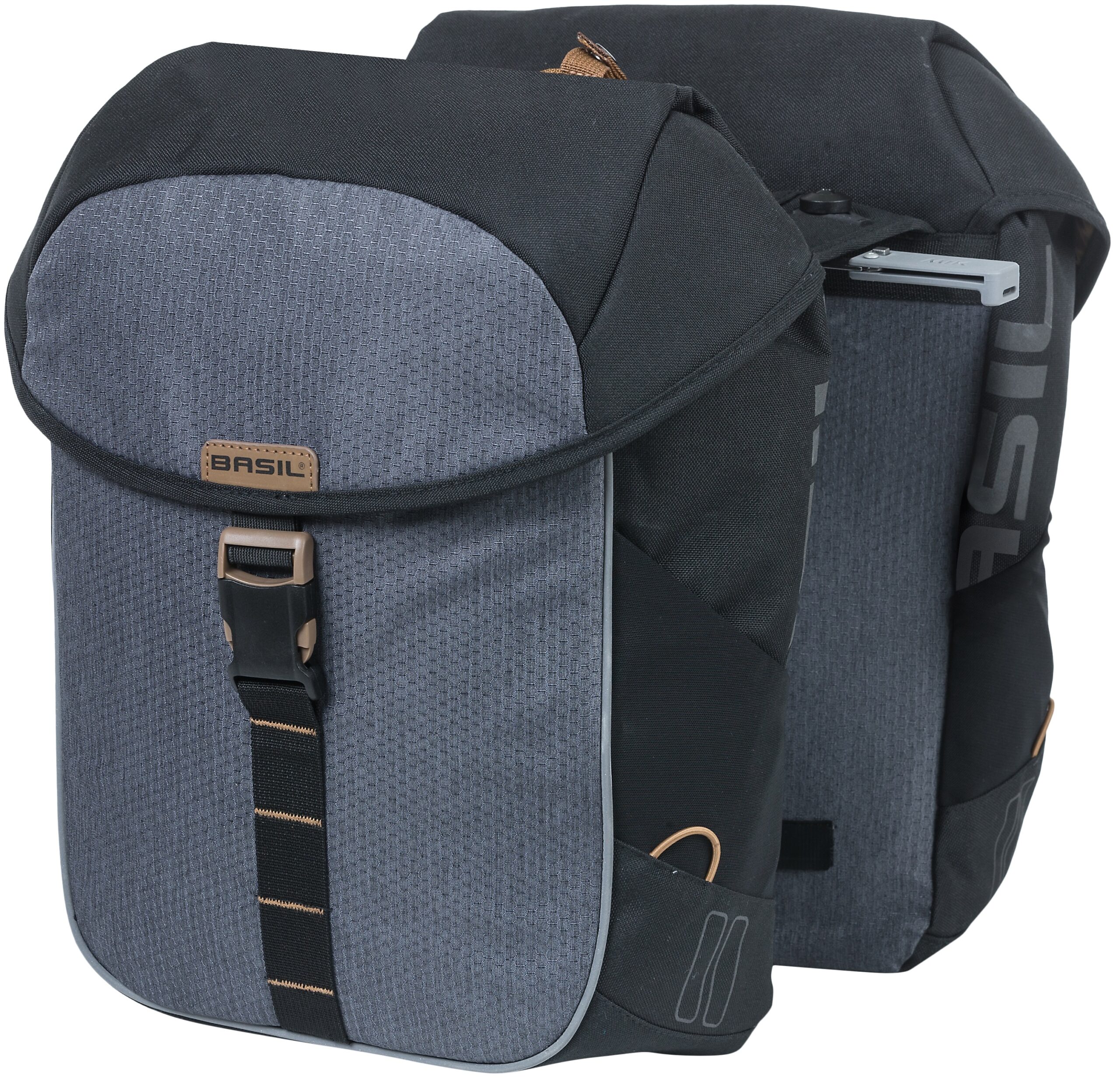 Dubbele fietstas Basil Miles Double Bag MIK 34 liter 34 x 16 x 43 cm - zwart/grijs - Afbeelding 3