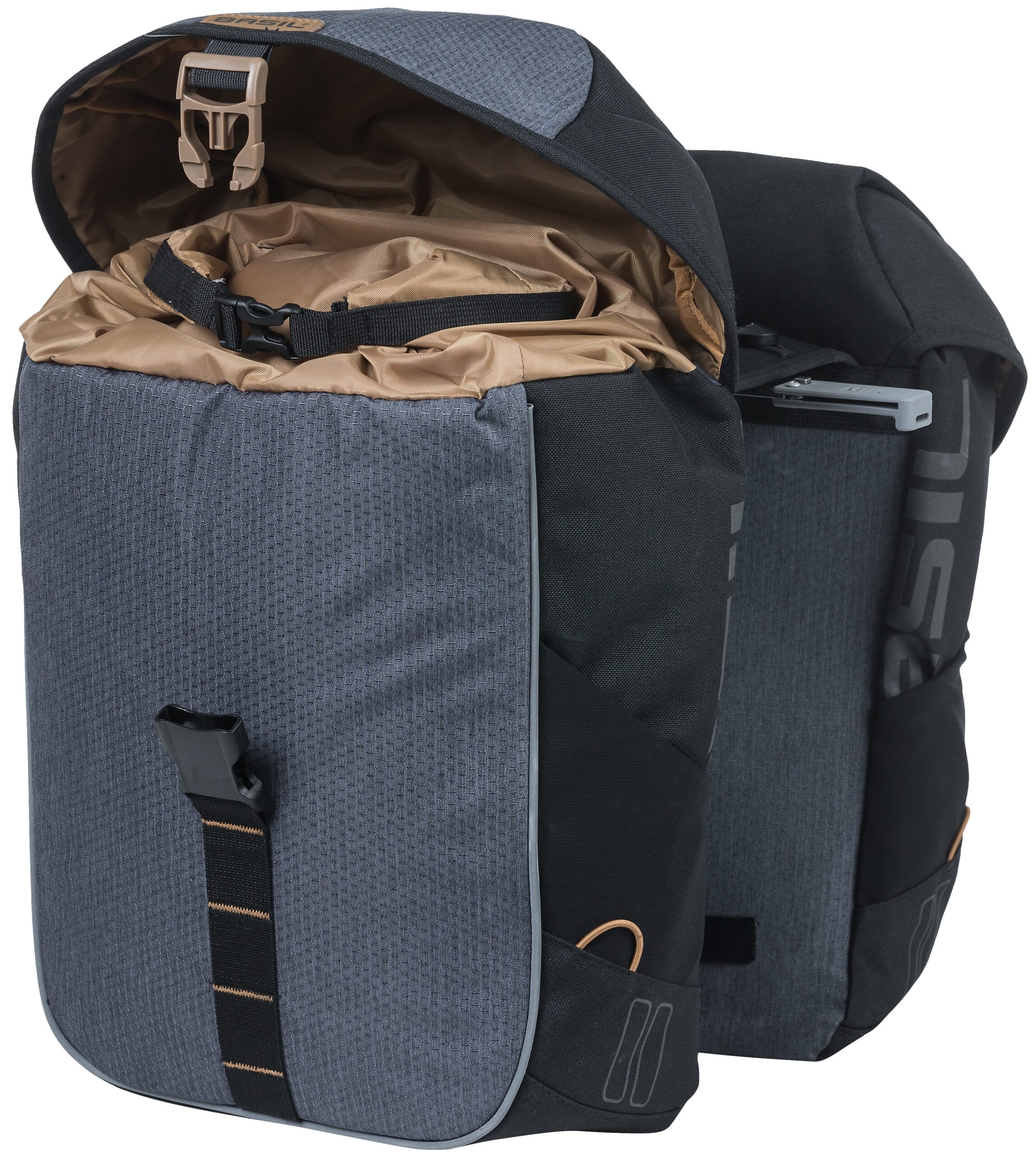 Dubbele fietstas Basil Miles Double Bag MIK 34 liter 34 x 16 x 43 cm - zwart/grijs - Afbeelding 4