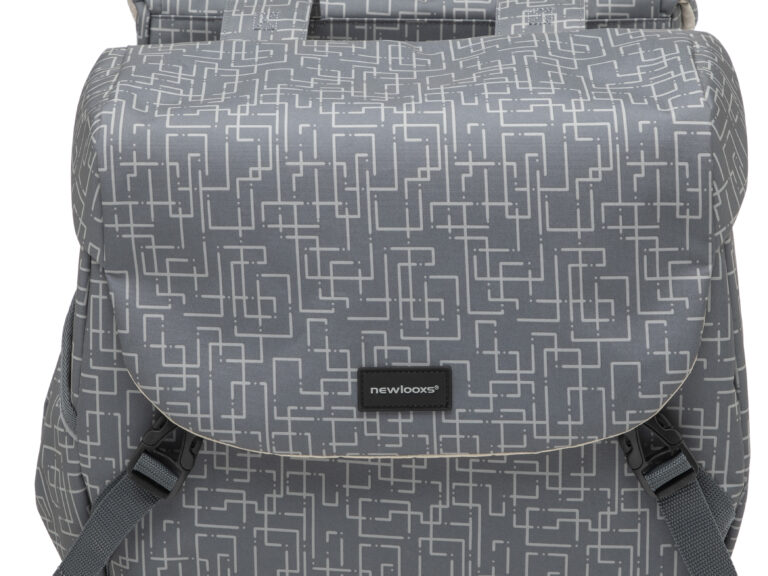 Dubbele fietstas New Looxs Mondi Joy Double 38 liter 37 x 16 x 32 cm (2x) - ivy grey