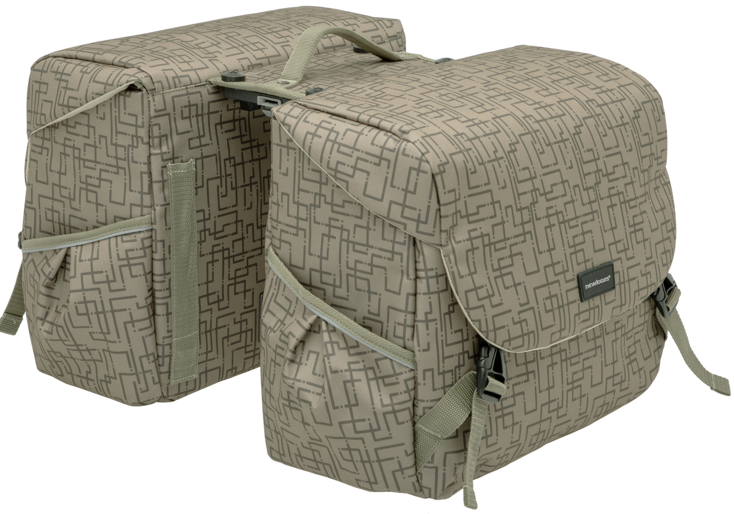 Dubbele fietstas New Looxs Mondi Joy Double RT 38 liter 37 x 16 x 32 cm (2x) - ivy walnut - Afbeelding 2