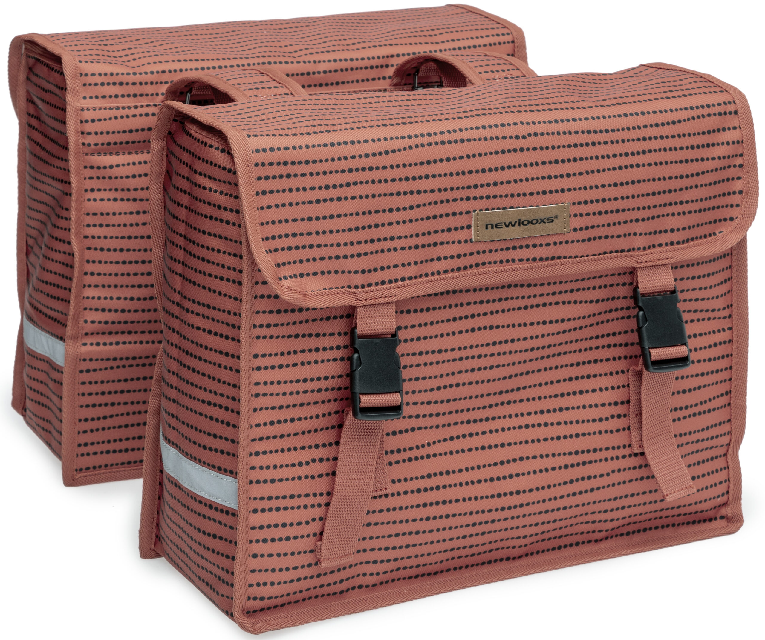 Dubbele fietstas New Looxs Fiori Double 30 liter 37 x 33 x 12,5 cm (x2) - nomi red - Afbeelding 3