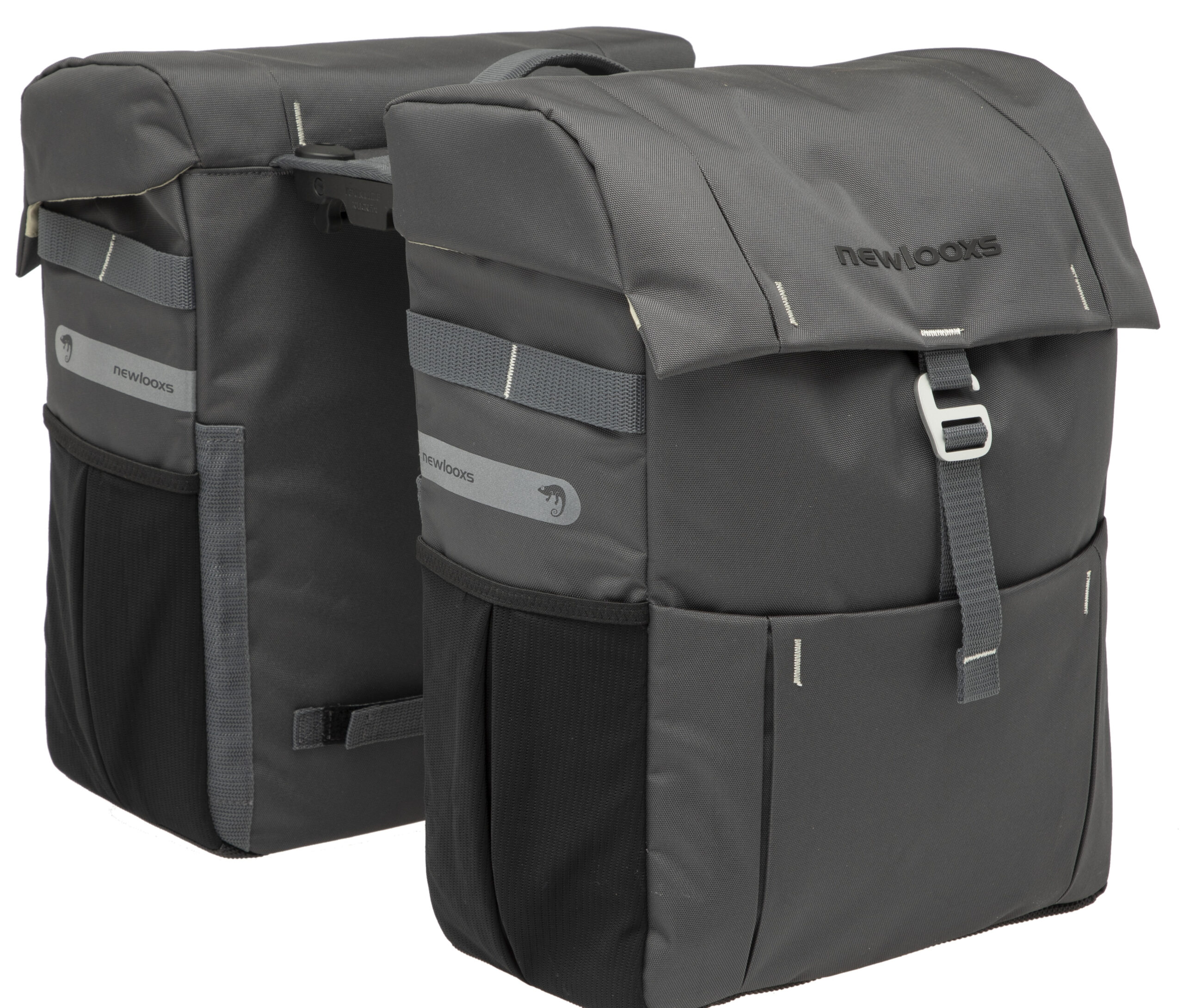 Dubbele fietstas New Looxs Vigo Double Racktime 37 liter 31 x 15 x 40 cm (2x) - grijs - Afbeelding 2