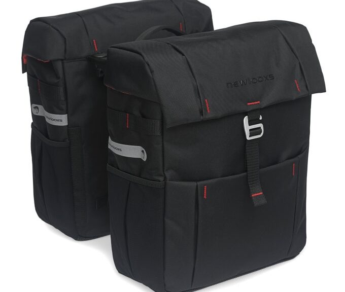 Dubbele fietstas New Looxs Vigo Double Racktime 37 liter 31 x 40 x 15 cm (2x) - zwart