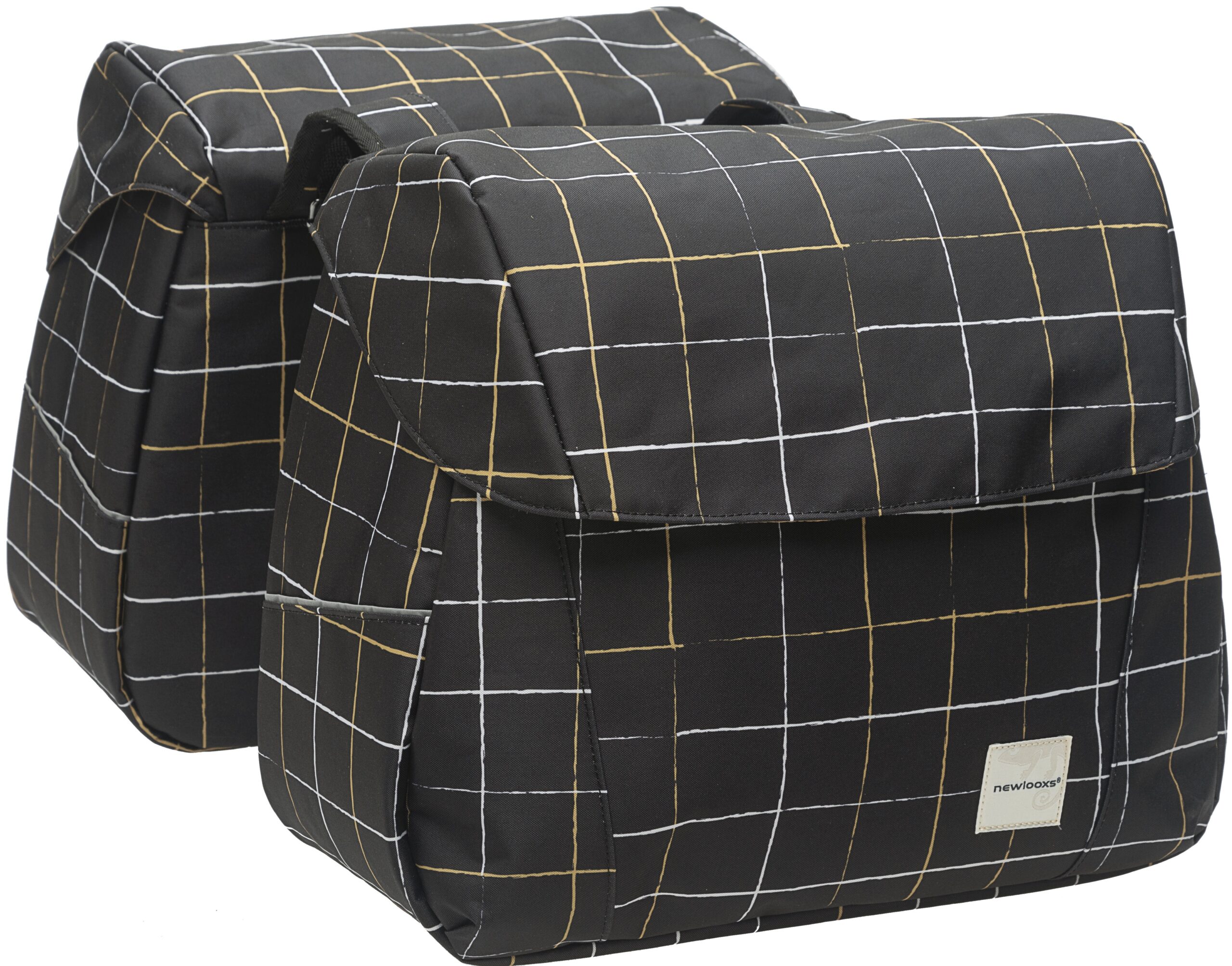 Dubbele fietstas New Looxs Joli Check 37 liter 38 x 30 x 18 cm (2x) - black - Afbeelding 8