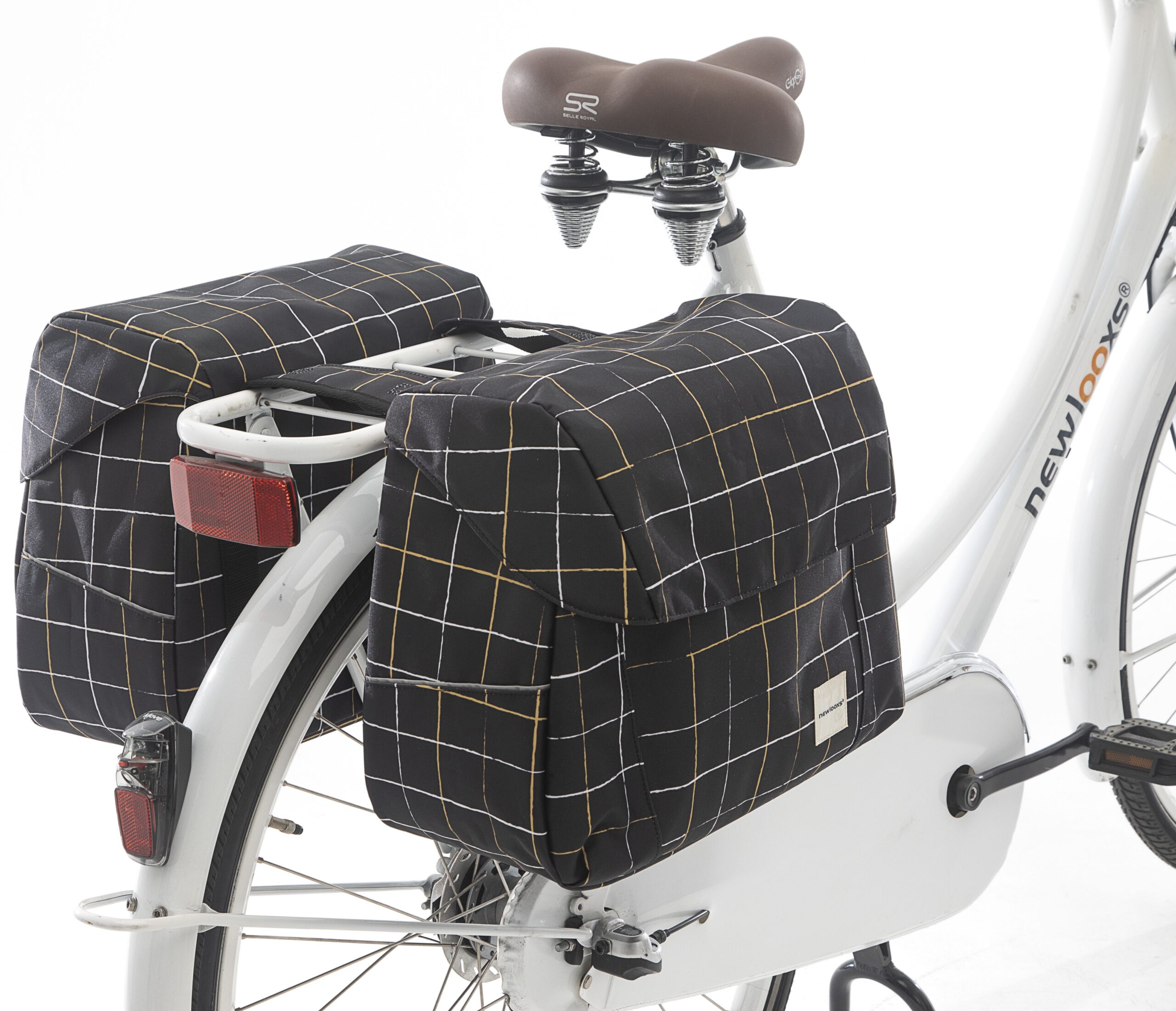 Dubbele fietstas New Looxs Joli Check 37 liter 38 x 30 x 18 cm (2x) - black - Afbeelding 10