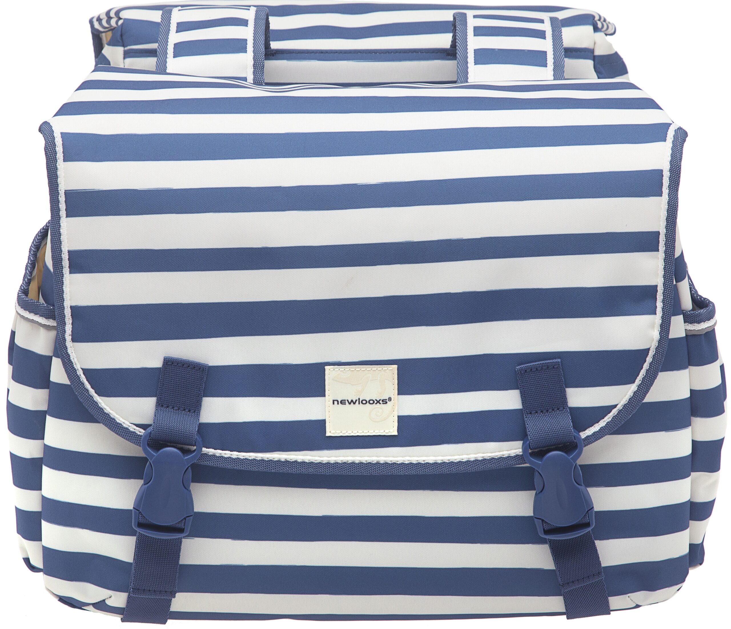 Dubbele fietstas New Looxs Joli Double 34 liter 38 x 29 x 16 cm (2x) - blue stripe - Afbeelding 2
