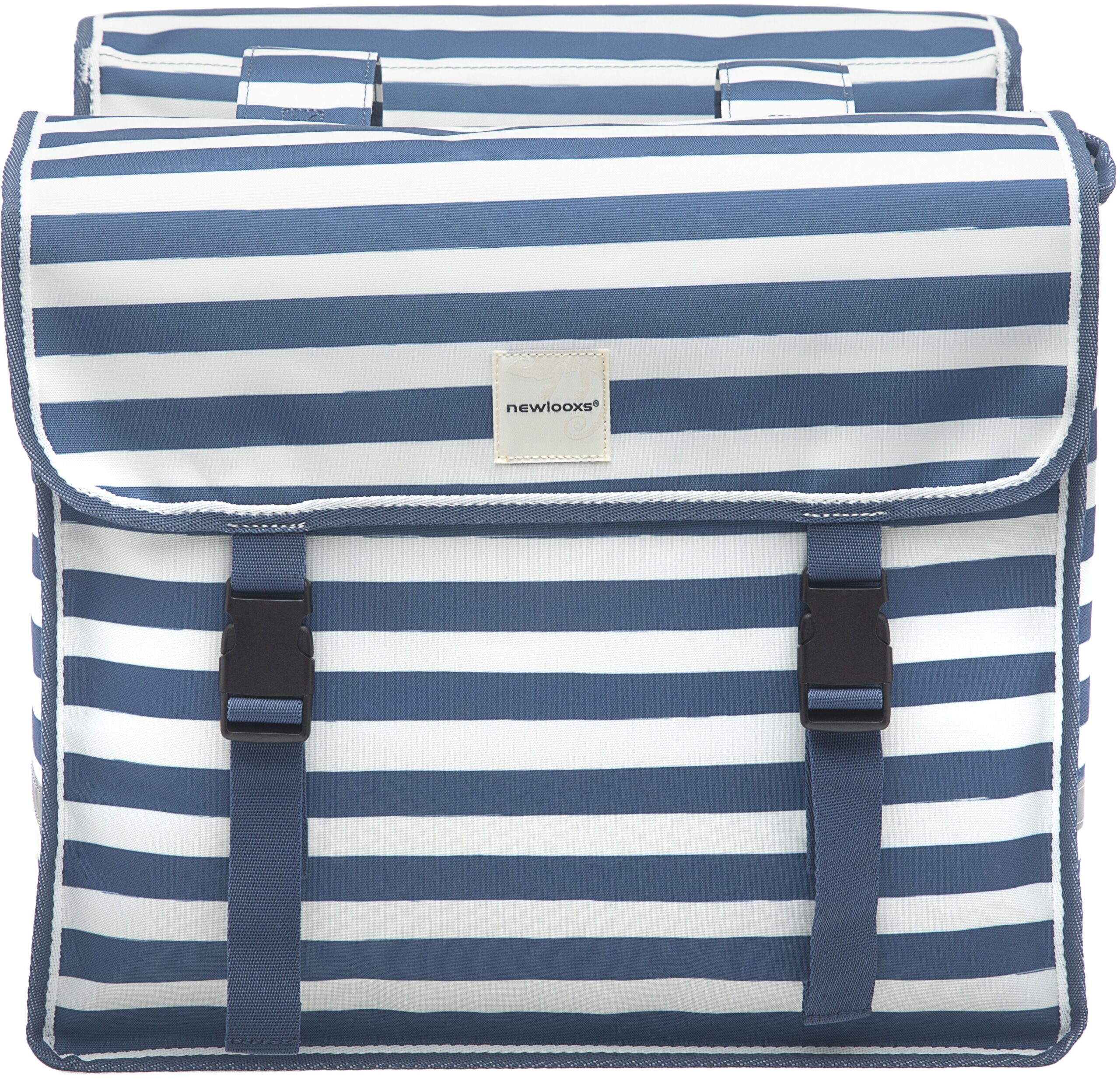 Dubbele fietstas New Looxs Fiori Double 30 liter 37 x 33 x 12,5 cm (x2) - blue stripe - Afbeelding 3
