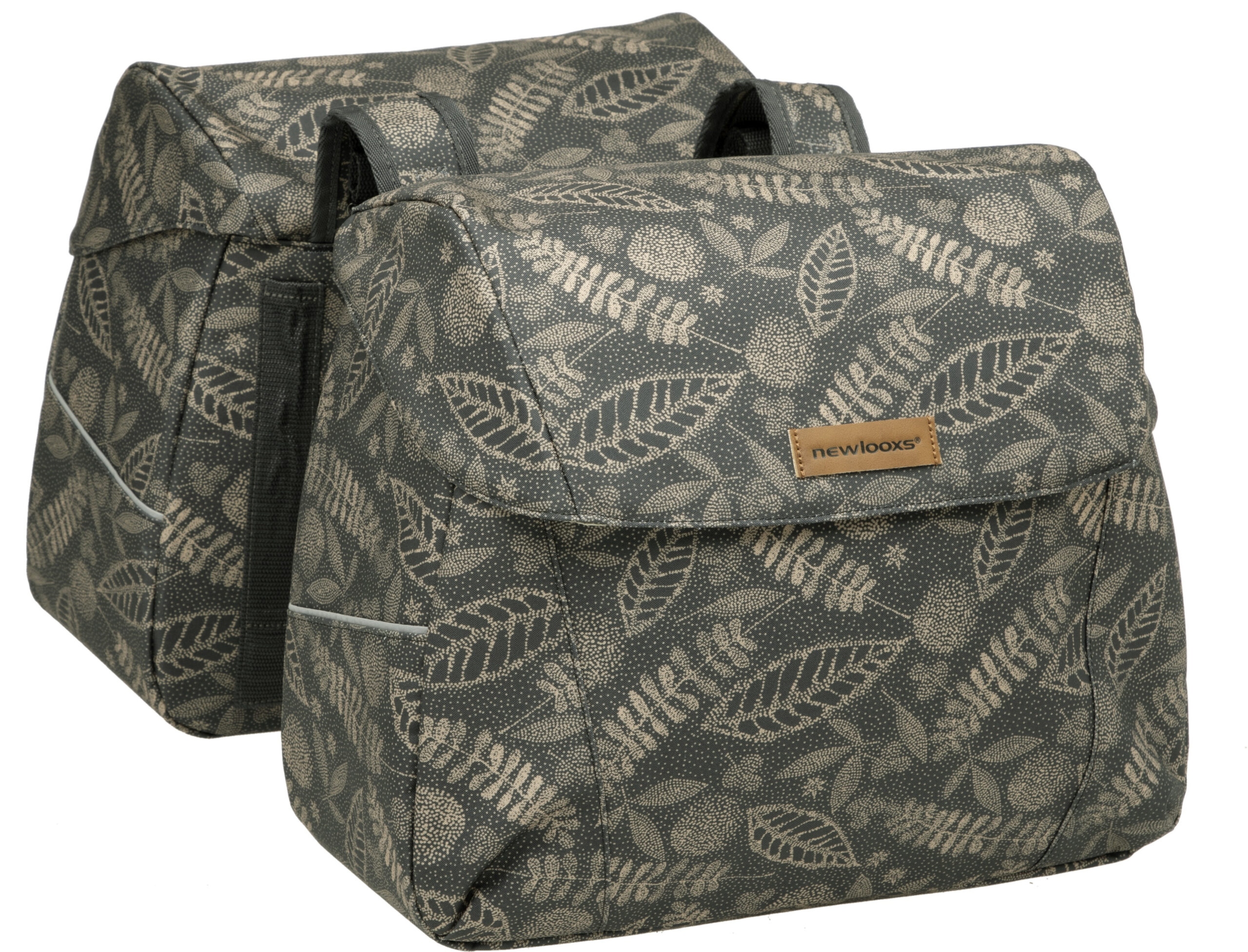 Dubbele fietstas New Looxs Joli Forest 37 liter 38 x 18 x 30 cm (2x) - anthracite - Afbeelding 3