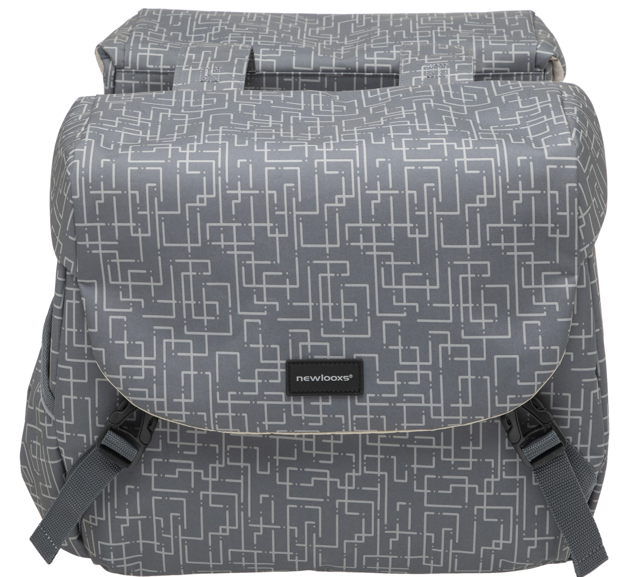 Dubbele fietstas New Looxs Mondi Joy Double MIK 38 liter 37 x 16 x 32 cm (2x) - ivy grey - Afbeelding 2