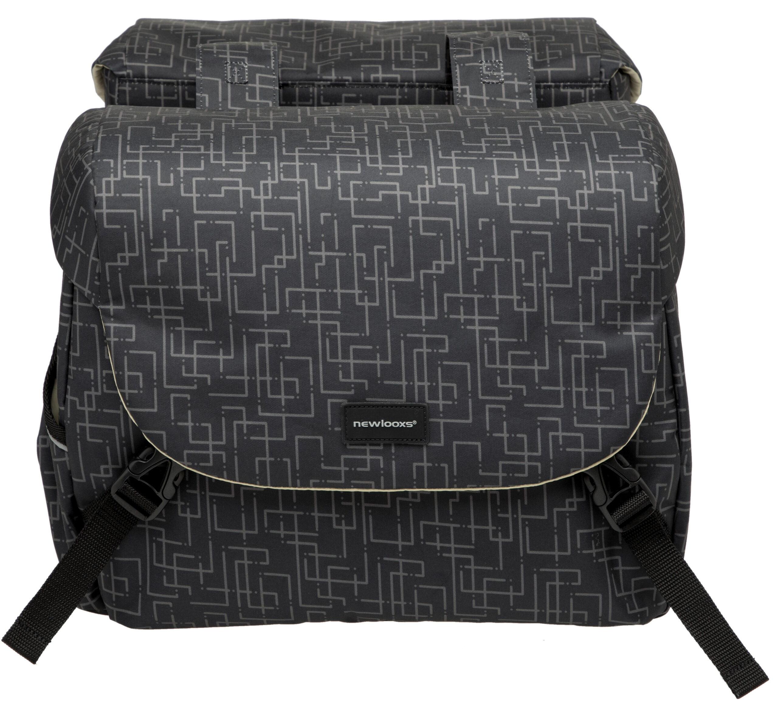 Dubbele fietstas New Looxs Mondi Joy Double MIK 38 liter 37 x 16 x 32 cm (2x) - ivy black - Afbeelding 2