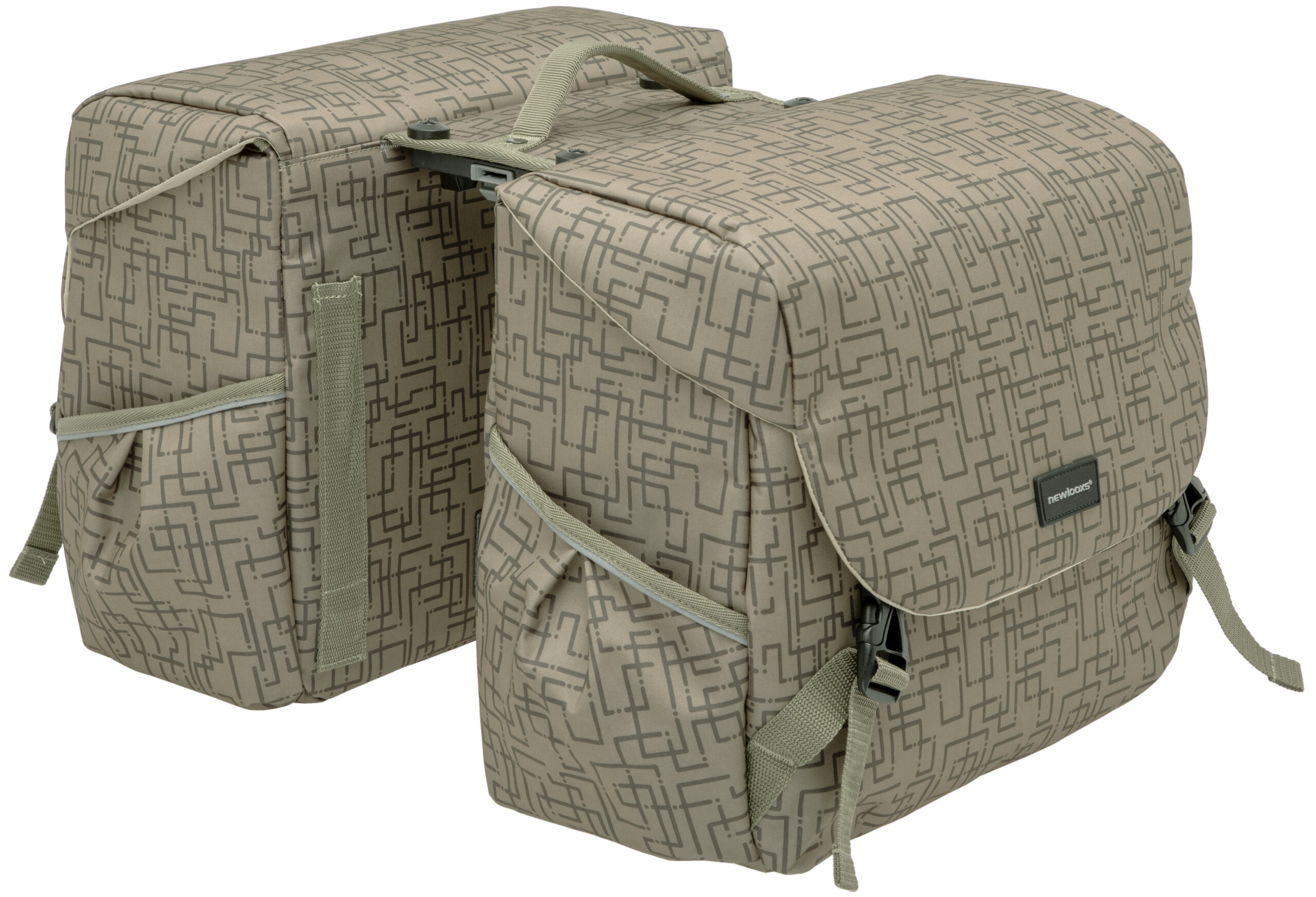 Dubbele fietstas New Looxs Mondi Joy Double MIK 38 liter 37 x 16 x 32 cm (2x) - ivy walnut - Afbeelding 2