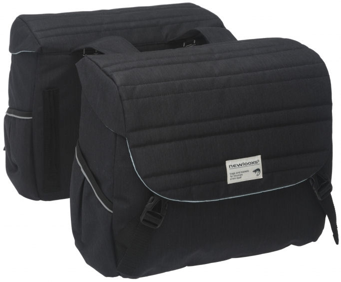 Dubbele fietstas New Looxs Mondi Joy Double 38 liter 37 x 26 x 17 cm (2x) - quilted black