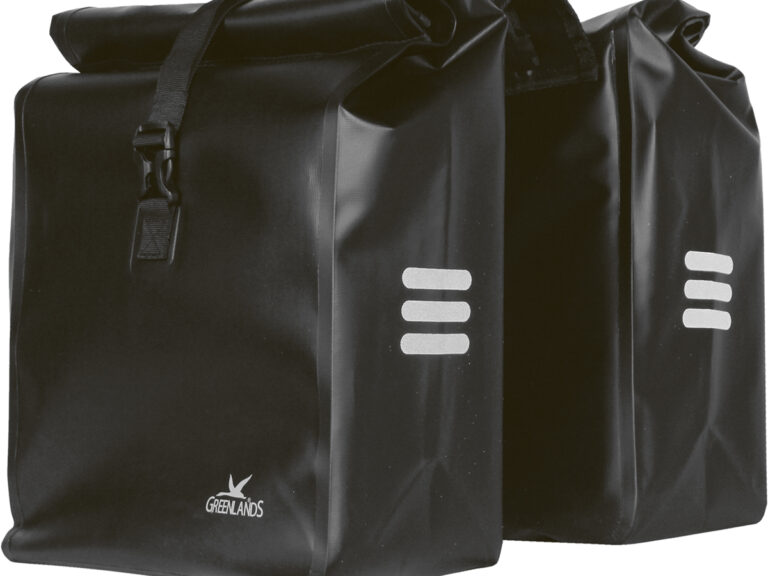 100% Waterproof dubbele fietstas Greenlands 46 liter 31 x 50 x 15 cm (x2) - zwart