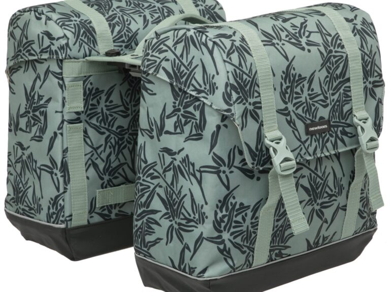Dubbele fietstas New Looxs Alba Double MIK Bamboo 42 liter 37 x 17 x 37cm (x2) - groen