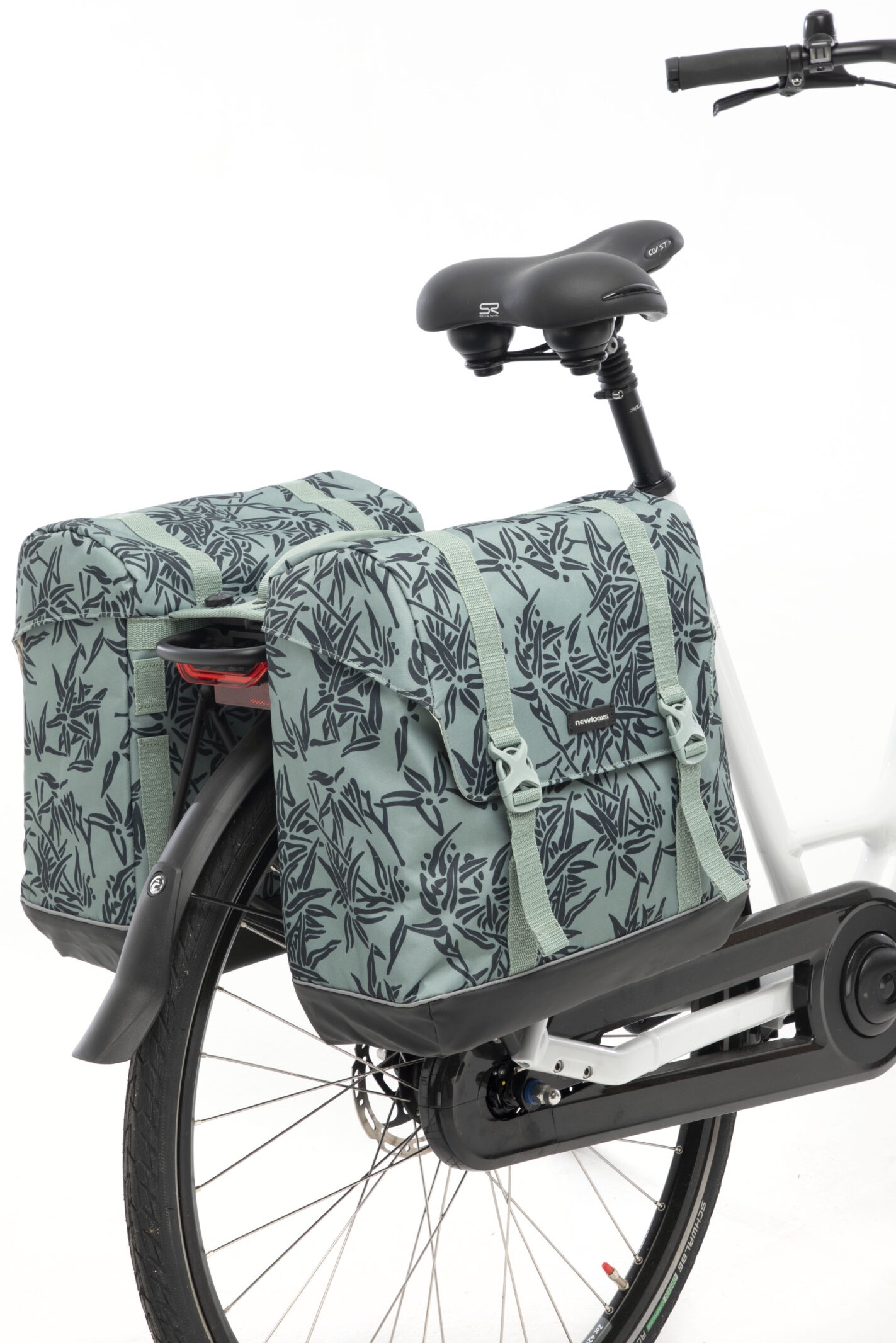 Dubbele fietstas New Looxs Alba Double MIK Bamboo 42 liter 37 x 17 x 37cm (x2) - groen - Afbeelding 3