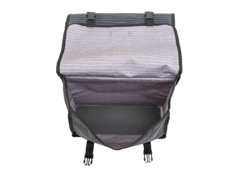 Dubbele fietstas New Looxs Fiori Double Nomi 30 liter 37 x 33 x 12,5 cm (x2) - zwart