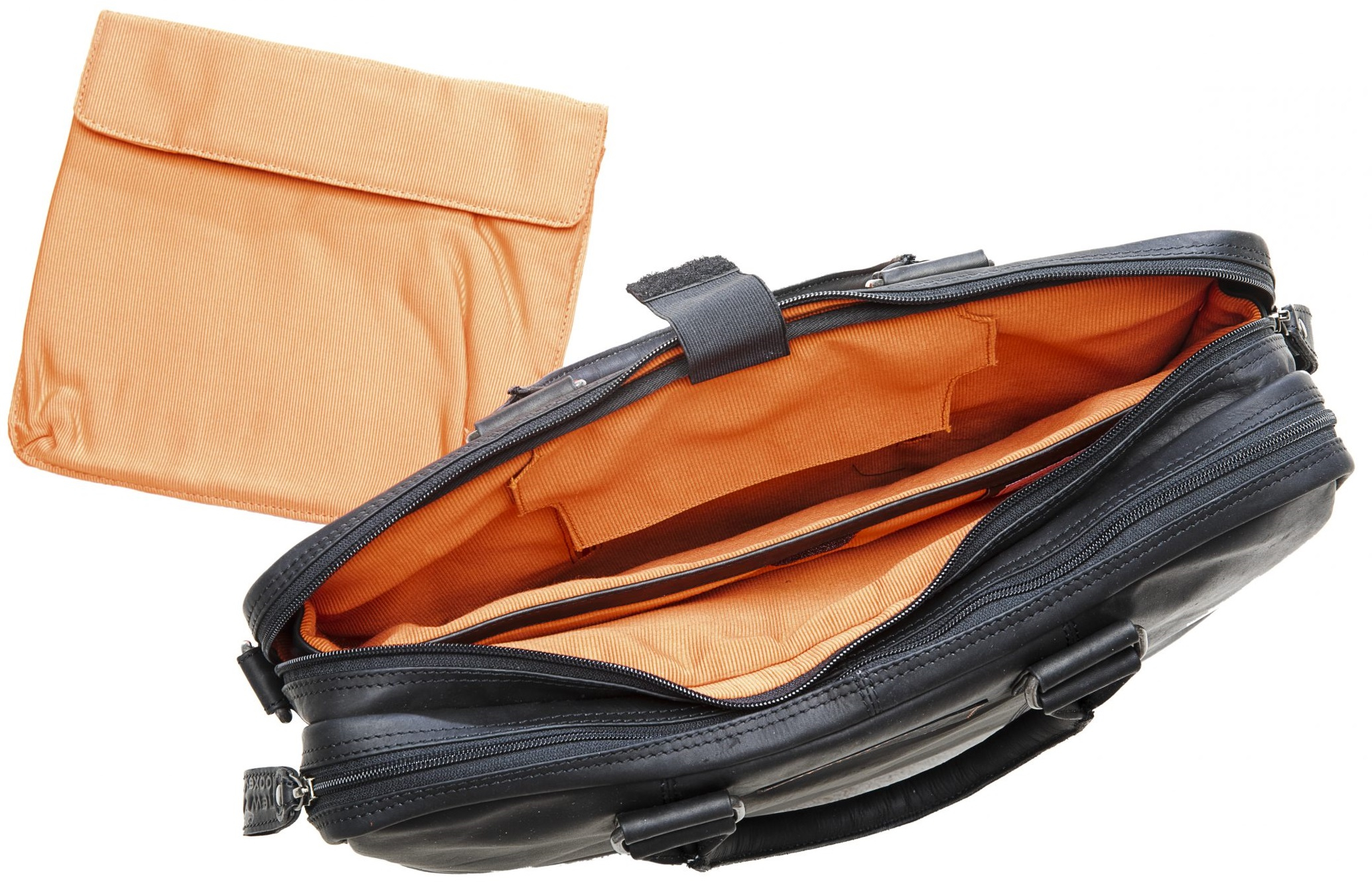 Fietstas New Looxs Santos 13,5 liter 40 x 11 x 31 cm - gemaakt van luxe leder - black - Afbeelding 2
