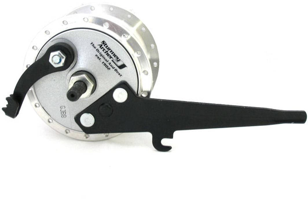 Dynamo voornaaf met trommelrem Sturmey Archer X-FDD 3.0W - high polish alumunium - Afbeelding 2