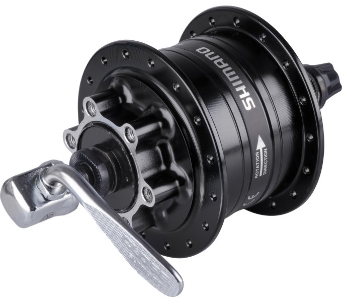 Dynamonaaf 36 gaats Shimano HD-3D32 3 Watt - voor 6-bouts remschijf - snelspanner - zwart - Afbeelding 2
